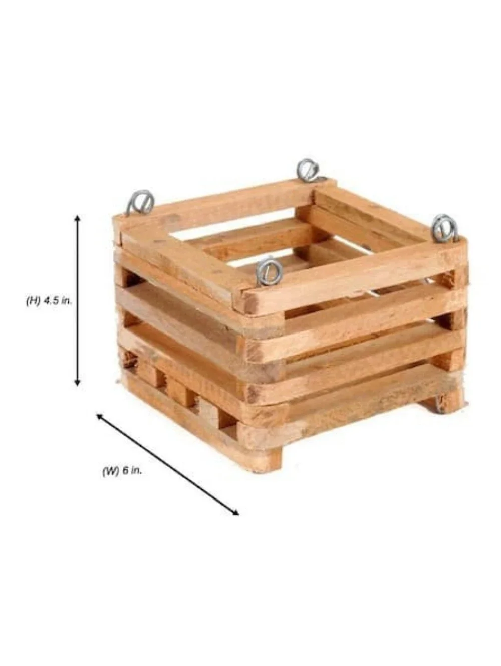 NWT Better-Gro 6 in. Square Hanging Wooden Basket Planter